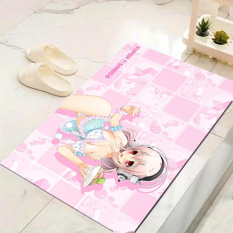 1Pc Super Sonic Cute Fantasy Rug, Office Carpet Indoor Outdoor Doormat, Non-Slip Soft, Living Room, Christmas Halloween Gift. M9281