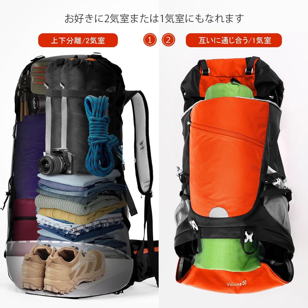 HOMIEE 50L Large Capacity Waterproof Hydration Backpack with Rain and Ideal for Cherry Blossom and Other Outdoor Perfect for Day and Cover,