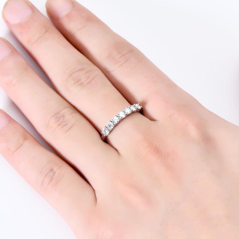 Silvere Glam A Trendy And Cool Moissanite Ring With A Light Luxury And Niche Design. The 925 Sterling Silver Seven-star Ring Does Not Fade