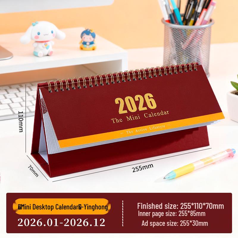 2026 Mini-Tischkalender: Anpassbares Desktop-Ornament & Monatsplaner