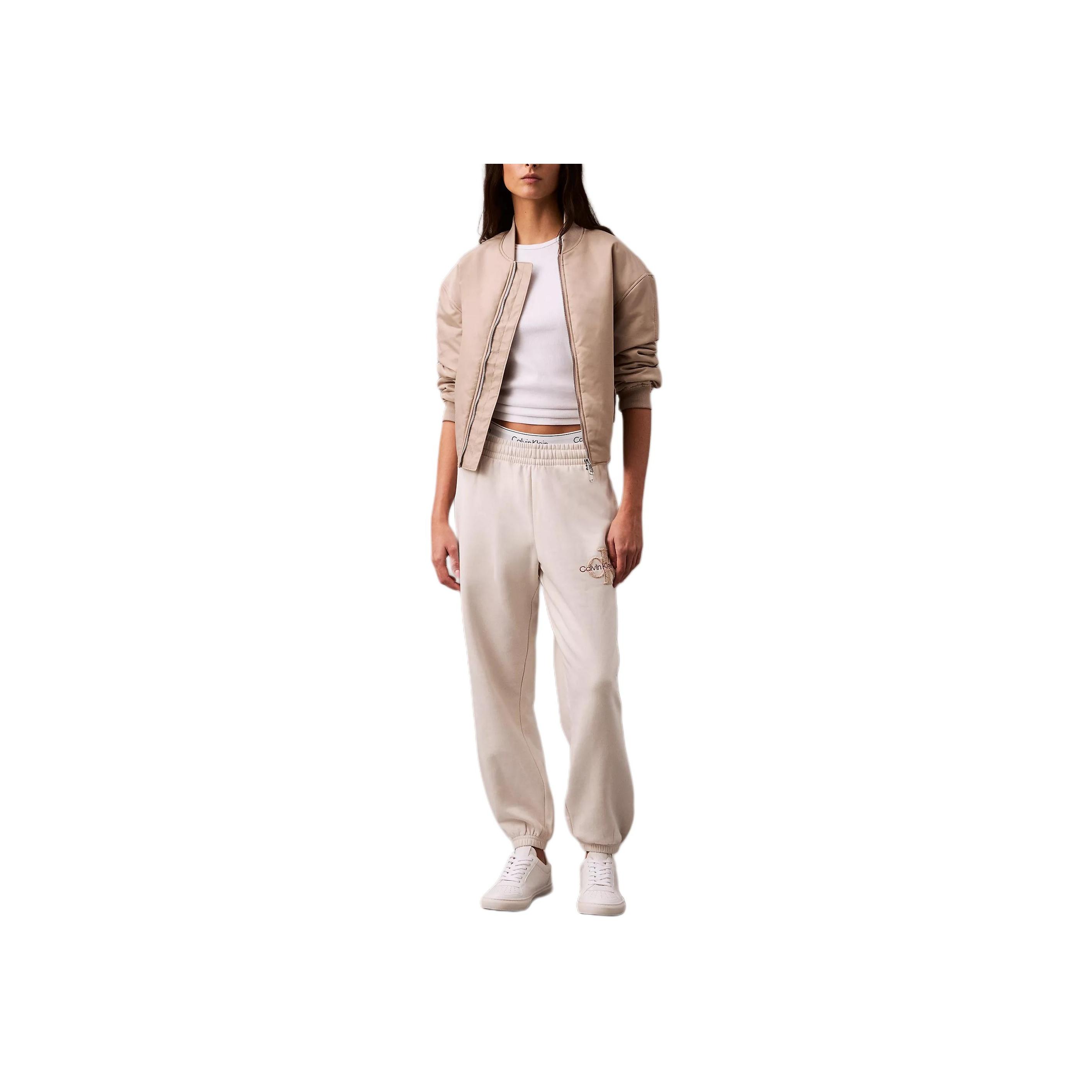 Calvin Klein Loose Soft High Waist Comfortable Casual Pants Women bottoms Off-White 47A204G-100 XL