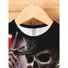 T-Shirt Men Punk Skull Digital 3D Prints Summer Casual Crew Neck Short Sleeves T-Shirt Harajuku Street Men's Clothing