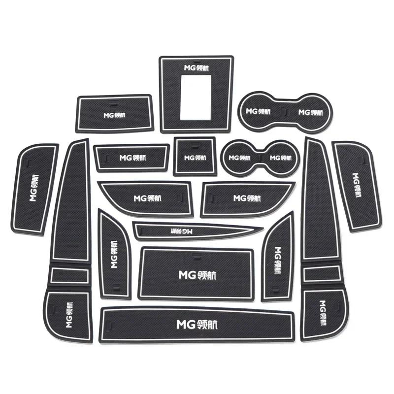 Door Groove Mat for MG Navigation Car Styling  Anti-Slip Mat Cup Holder Door Groove Pad Cushion Rubber Accessories