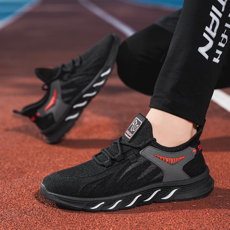 

Men s Tennis Shoes Anti Slip Running Shoes Lightweight Sports Shoes Breathable Mesh Sports Shoe Summer Social Shoe Male 44 чёрный
