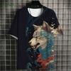 Animal Graphic Men's T-Shirt Fashion Ukiyo-E Print Men's Tops Summer Trend Short Sleeved 3D Printed Casual Loose Men's Clothing