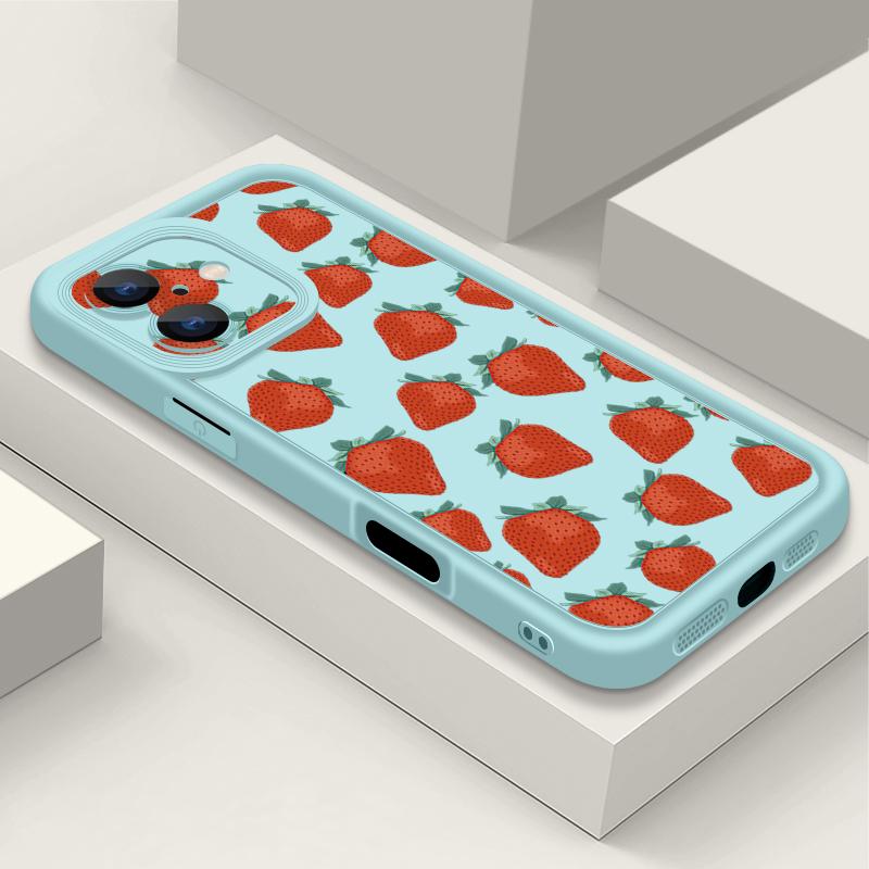 Luxury Fruits Pattern Phone Case For iPhone 16 16e 15 14 13 12 Pro Max Plus 11 Clear TPU Shockproof Cover