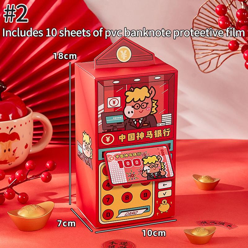 Creative ATM Red Envelopes 2026 Chinese New Year Horse Year Red Pockets Lunar Year Hongbao Festival Agenda New Year Decor