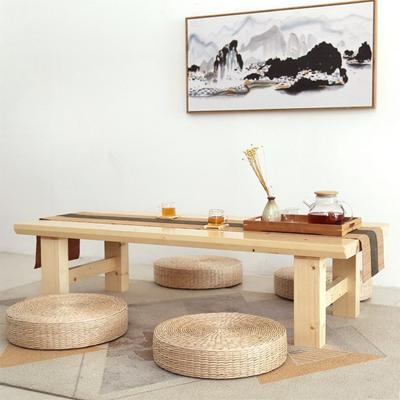 Tatami Cushion Natural Straw Hand Woven Meditation Japanese-style Household Padded Round Pouf