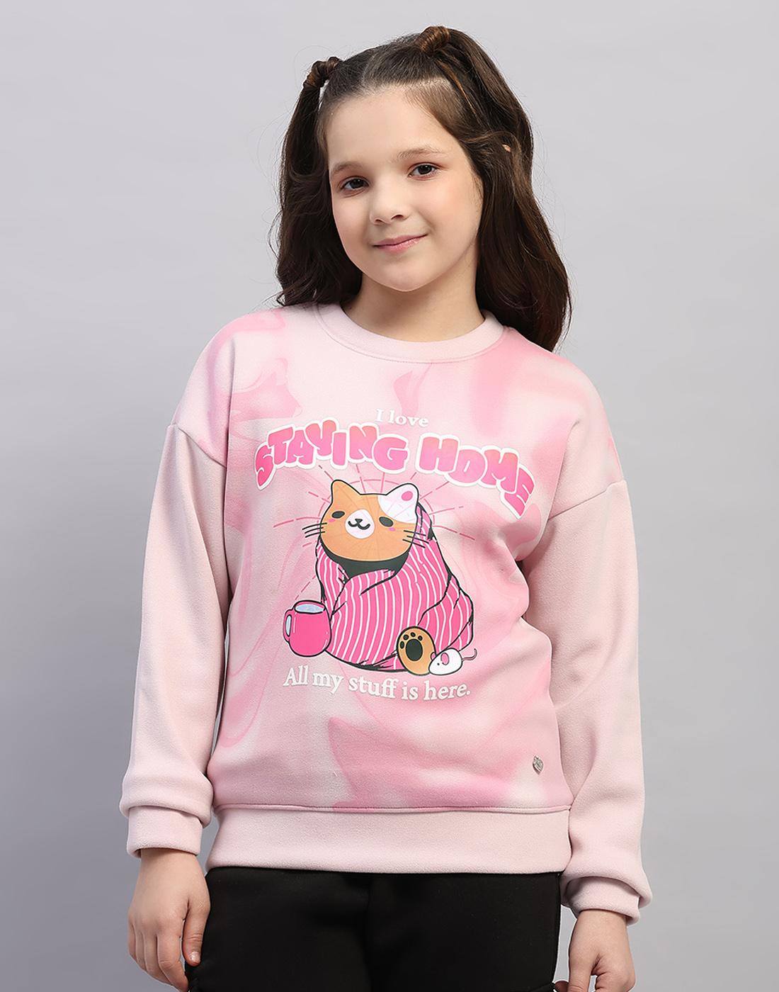 Monte Carlo Girls Round Neck Full Sleeve Sweatshirt 4-5 Years розовый