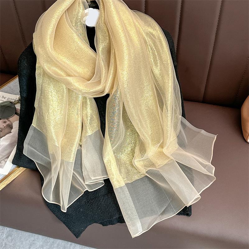 Silk Wool Scarf for Women Solid Scarves Shawls Wraps Pashmina Hijab Foulard Femme Beach Stoles Bandana Luxury Brand Poncho