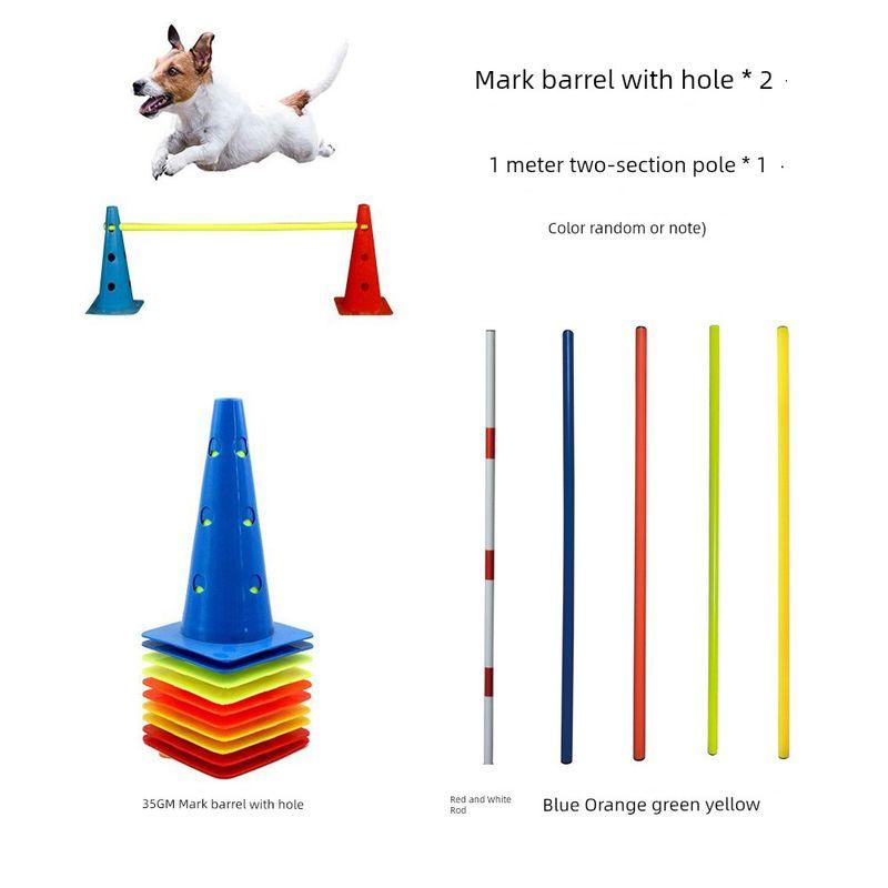 Dog Agility Training Equipment Dog Obstacle Training Jump Rod Cone Barrel Sign Post Combination Hurdle Dog Trainer Pet Supplies