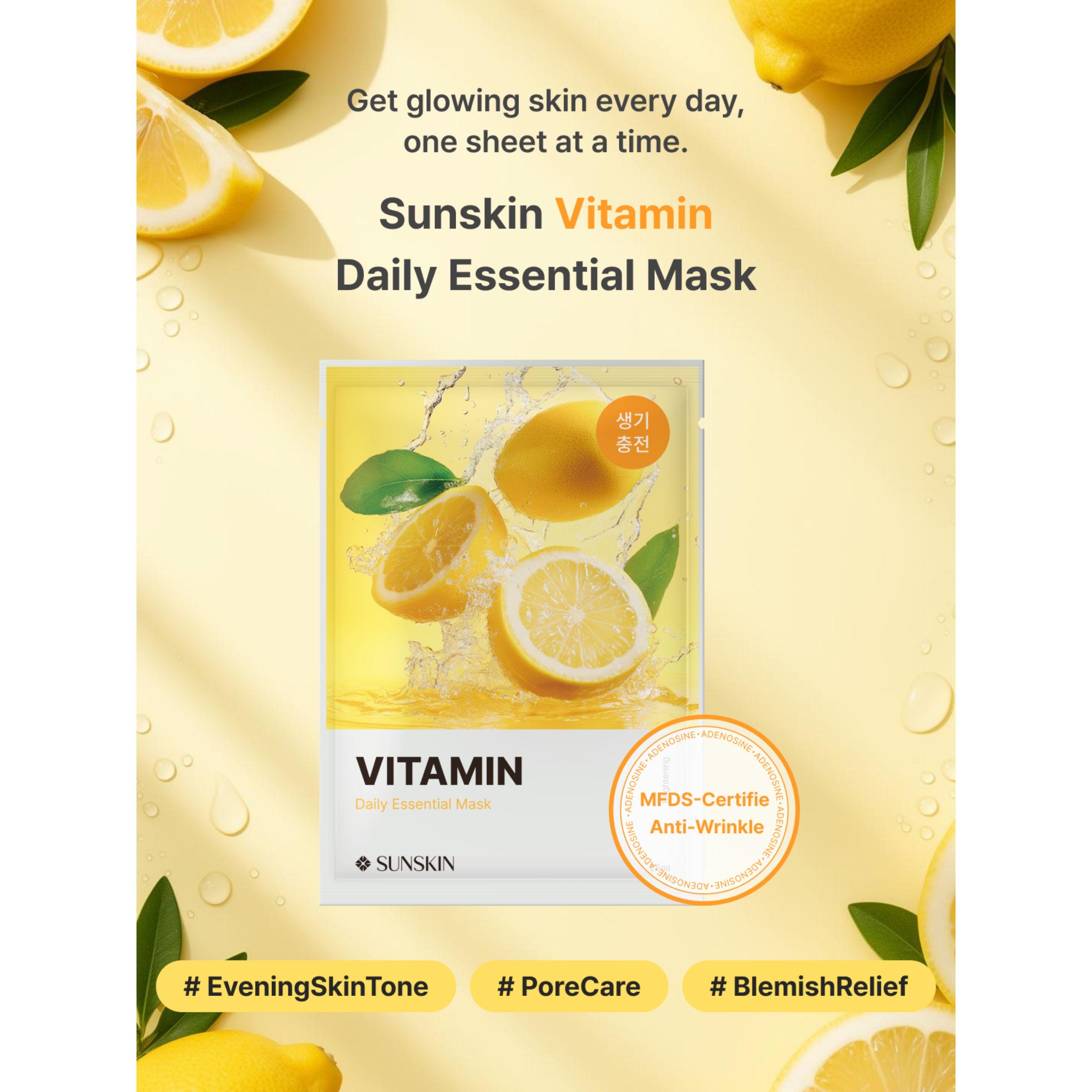 SUNSKIN Daily Essential Mask 10pcs Vitamin Daily Essential Mask 10pcs