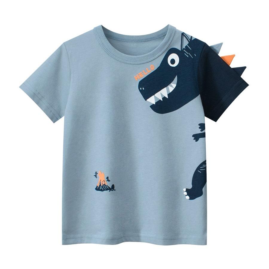 Children's Clothing Summer New, Baby Clothes Dinosaur Boy Cartoon Short-sleeved T-shirt