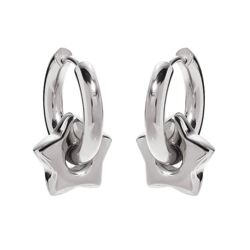 

Punk Style Dangle Earrings Unique Detachable Star Heart Drop Earrings Statement Jewelry Fashion Simple Hoop Earrings