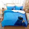 Cool Lovely Cartoon Monster Cookie Pattern Bedding Set 1 Duvet Cover + 2 Pillowcases HD Digital Print Bed Linen
