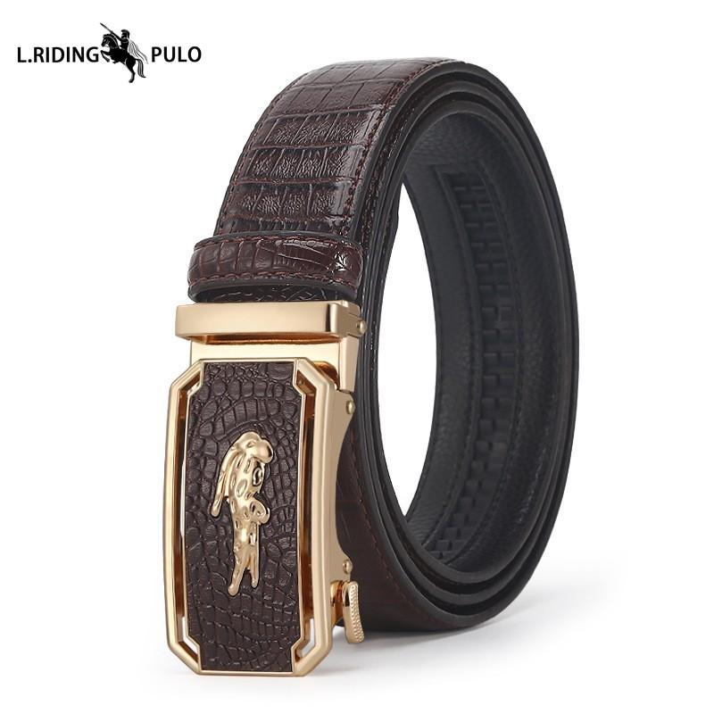 Men's High-end Crocodile Belt Business Fashion Young People Automatic Buckle Belt