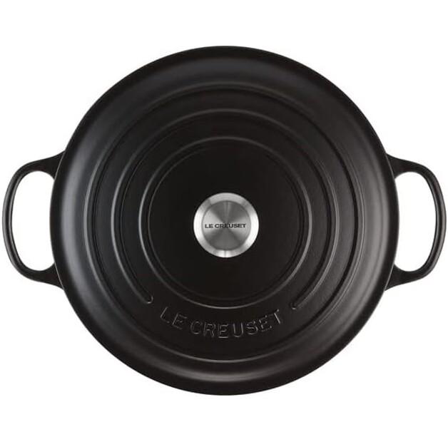 Жаровня Le Creuset Signature Gourmet круглая 30 см чёрная глянцевая 6,2 л (21179300000430)