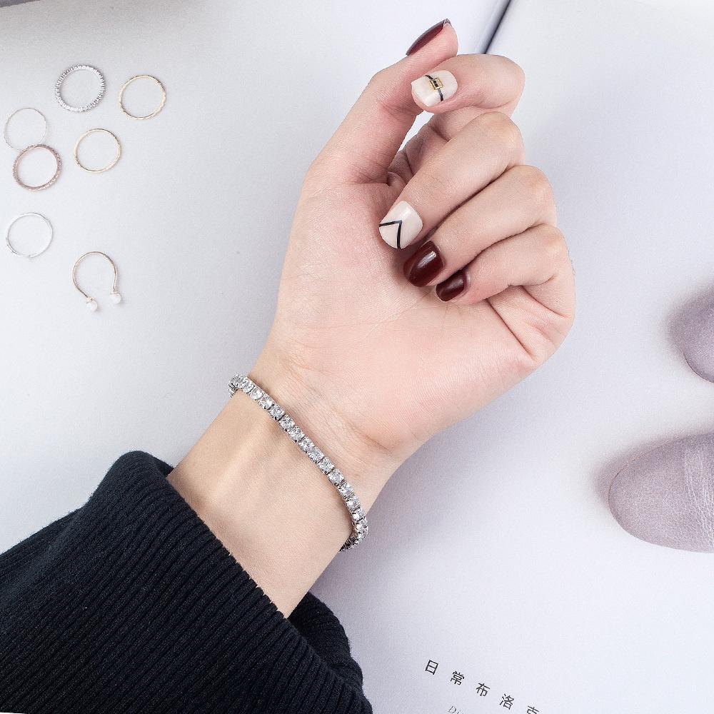 High Quality S925 Silver Platinum Plated Moissanite Bracelet Sparkling Personality Wedding Jewelry Gift Charm Bracelet for Women