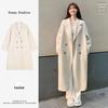 Women's High-End Gray Woolen Trench Coat - Thickened Korean Style Jacket for Autumn Winter