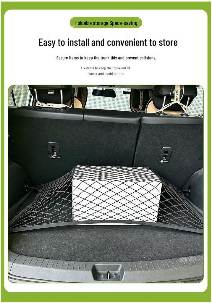 Single-Layer Elastic Mesh Car Trunk Storage Net Bag