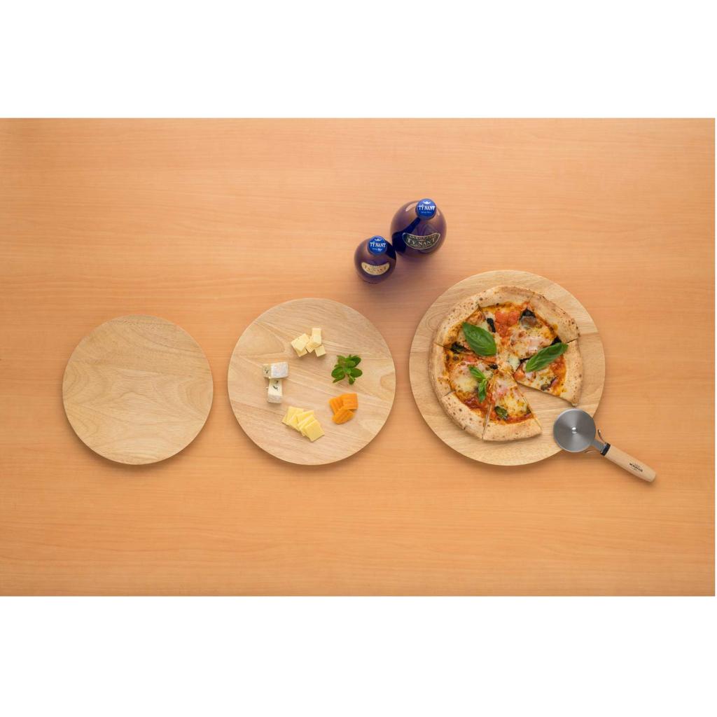 Swanson Trading Co., Ltd. Rubberwood Pizza Plate 330 Natural PZ-203