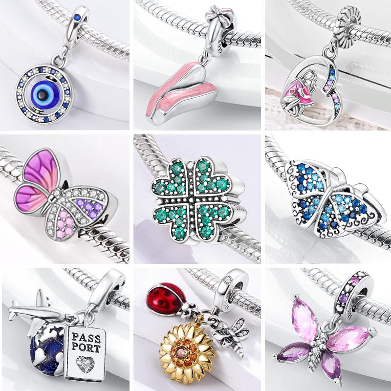 Original 925 Silber Charms Perlen zur Schmuckherstellung Anhänger Armbänder Geschenke