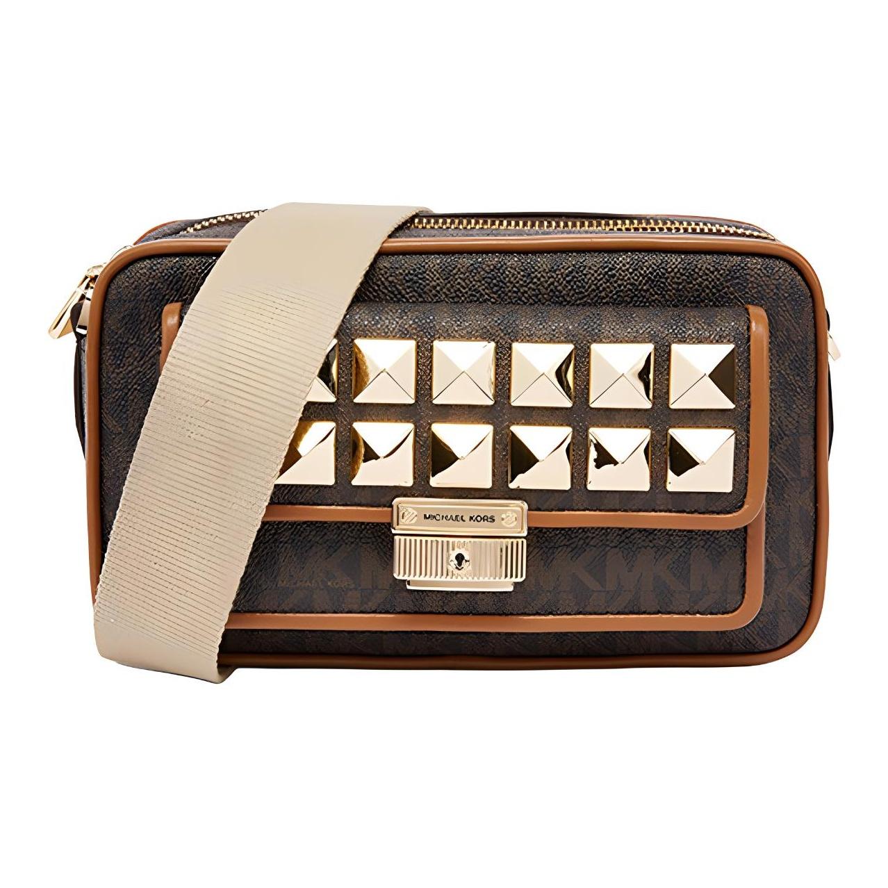 

Michael Kors MK Bradshaw Classic Commuter Fashion Leather Studded Camera Shoulder Bag Women bags Brown 32H1G2BC2V-BRN-ACORN Basic Set (Bag+Dust Bag)