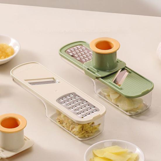 3-in-1 Groentesnijder Rasp Roestvrij Staal Voedselsnijder Snijmachine met Handbeschermer Julienne Pureren Groente Bereidingsgereedschap voor Keuken