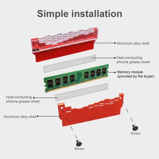 COOLMOON RA-2 RAM 5V ARGB Wide Heatsink Efficient Compatibility Brilliant Light Effect Desktop