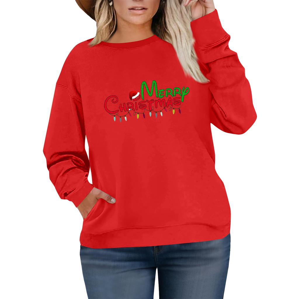 Women's Fashionable Casual Plus-Size Long Sleeve Pullover Printed Sweatshirt