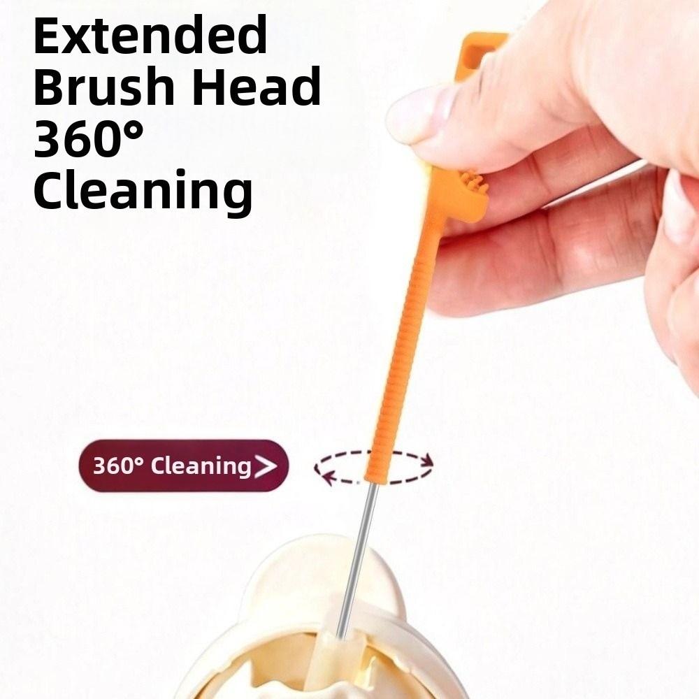Dual-head Design Silicone Straw Brush 26cm Extended Version Bottle Brush  Feeding Bottle