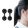 1 Pair Gothic Black Steel-Color Funny Screw Back Stud Earrings For Men/Women Round Ball Spike Cone Tip Stainless Steel Jewelry
