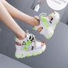 Fashion Maogu Mixed Color Shoes Sports Beach Wedge White Chunky Sandals Women High Heel Casual Shoe Leisure Lady Platform Sandals