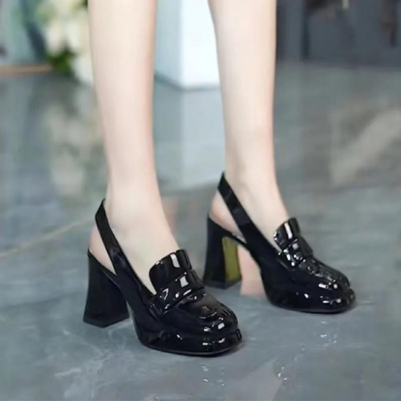 Maogu Round Head Slingbacks Ladies High Heels Spring Autumn Fashion Sandals Slip on Women Platform Pumps Ladies Shoes 2024 New