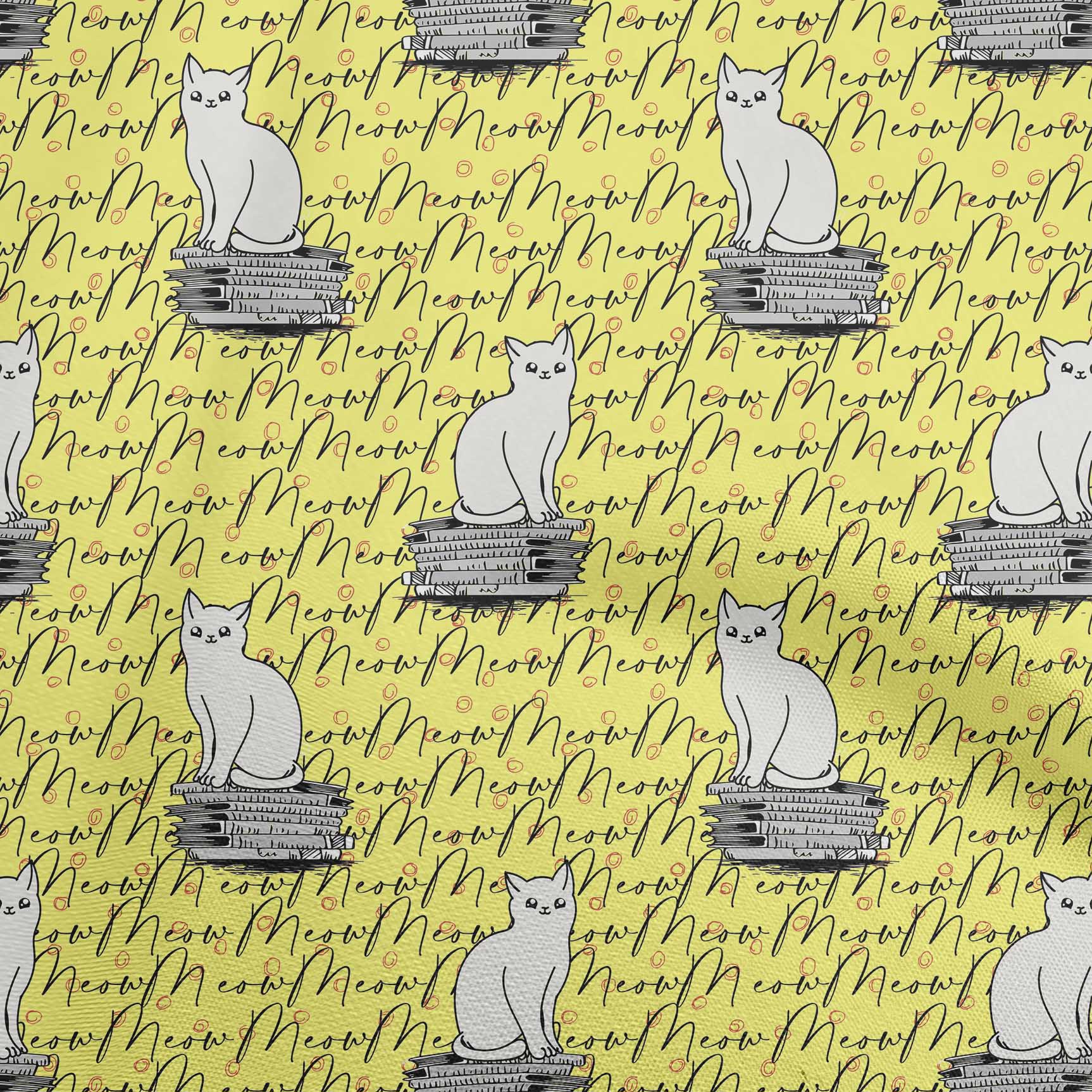 

OneOone Cotton Flex Синювато Фіолетова Тканина Тварина Кот З Текстурою Ремісничі Проекти Декоративна Тканина Надрукована Двором 40 Дюймів 42 Inch Wide - Viscose Chiffon жовтий