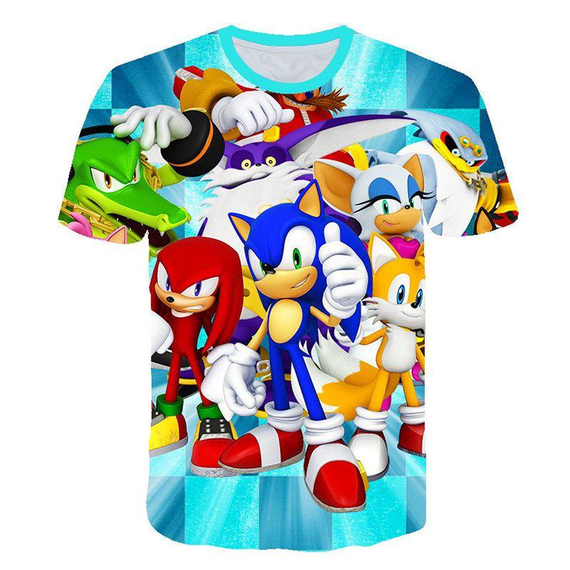 Stylish Sonic The Hedgehog Kids T-shirt With Colorful Cartoon Design For Boys And Girls