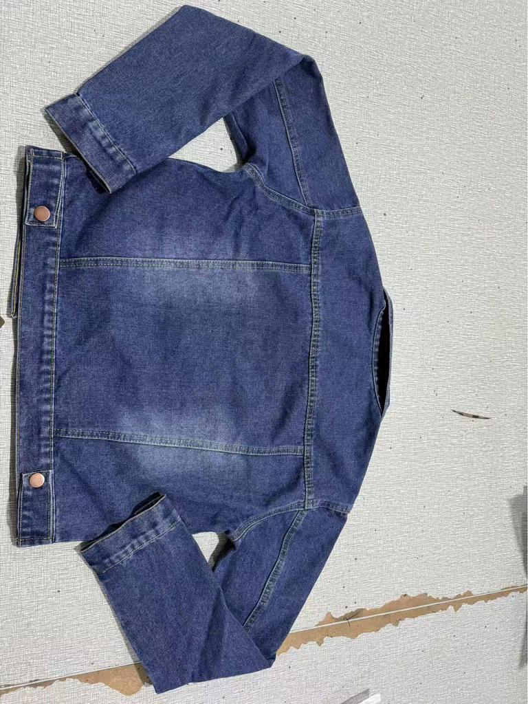 Veste décontractée en jean pour femme Europe et Amérique 2025 avec boucle en cuivre