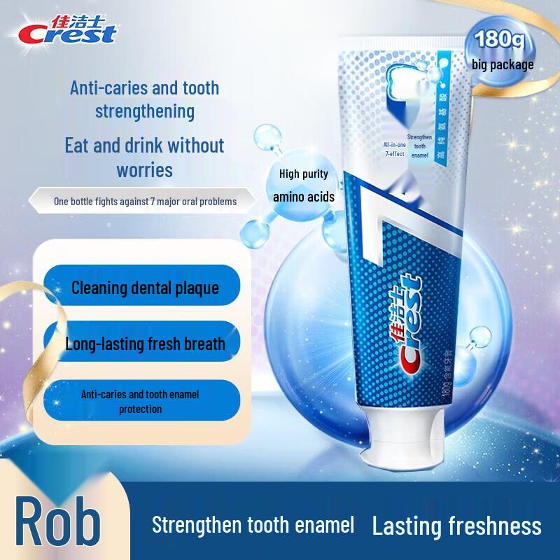 Crest 7-Effect Fluoride Toothpaste for Stain Removal & Fresh Breath