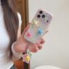 Plaid 3D Flower Pendant Phone Case for iPhone 17, 16 Pro Max/15 Pro - Girly Style