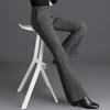 Women's High-Waist Herringbone Flare-Leg Trousers
