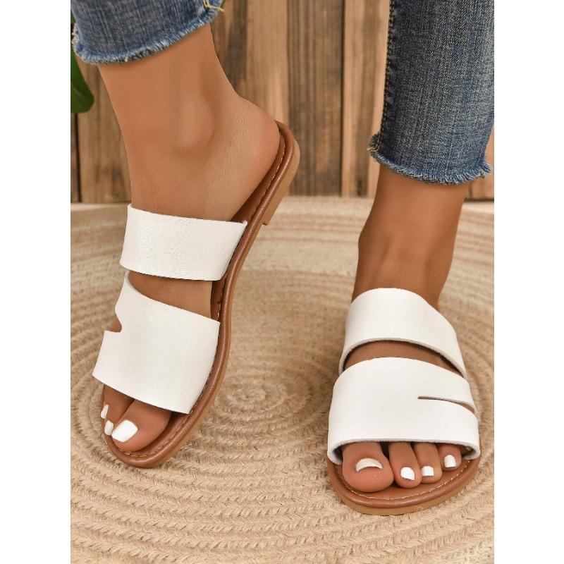 Sandal Slippers Women Spring Summer Casual Outer Wear Set Toe One Strap Flat Bottom Slippers