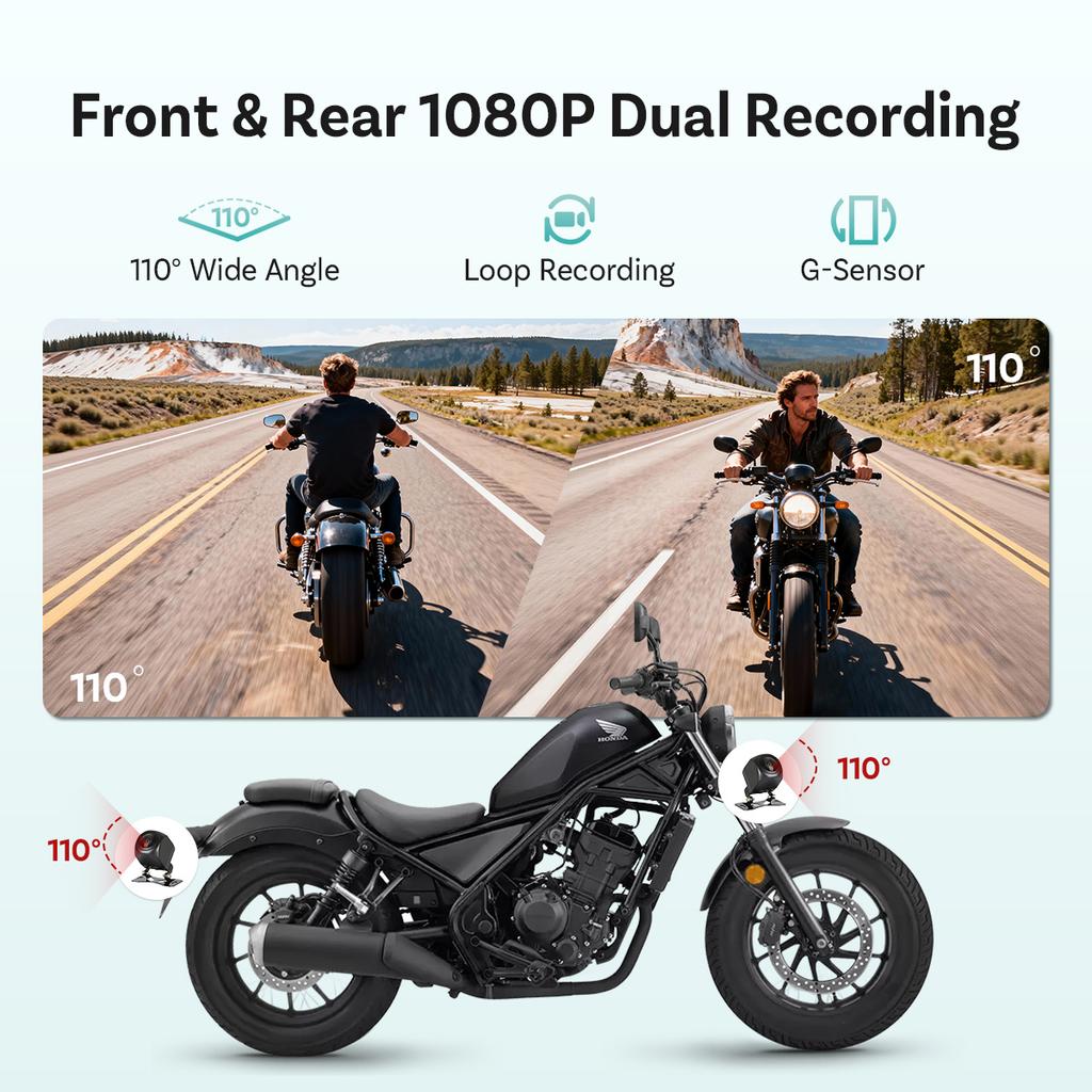 OTTOCAST C6 Wireless CarPlay Android Auto Motorcycle Screen with DVR TPMS IP67 Waterproof 6 inch Motorcycle Touchscreen