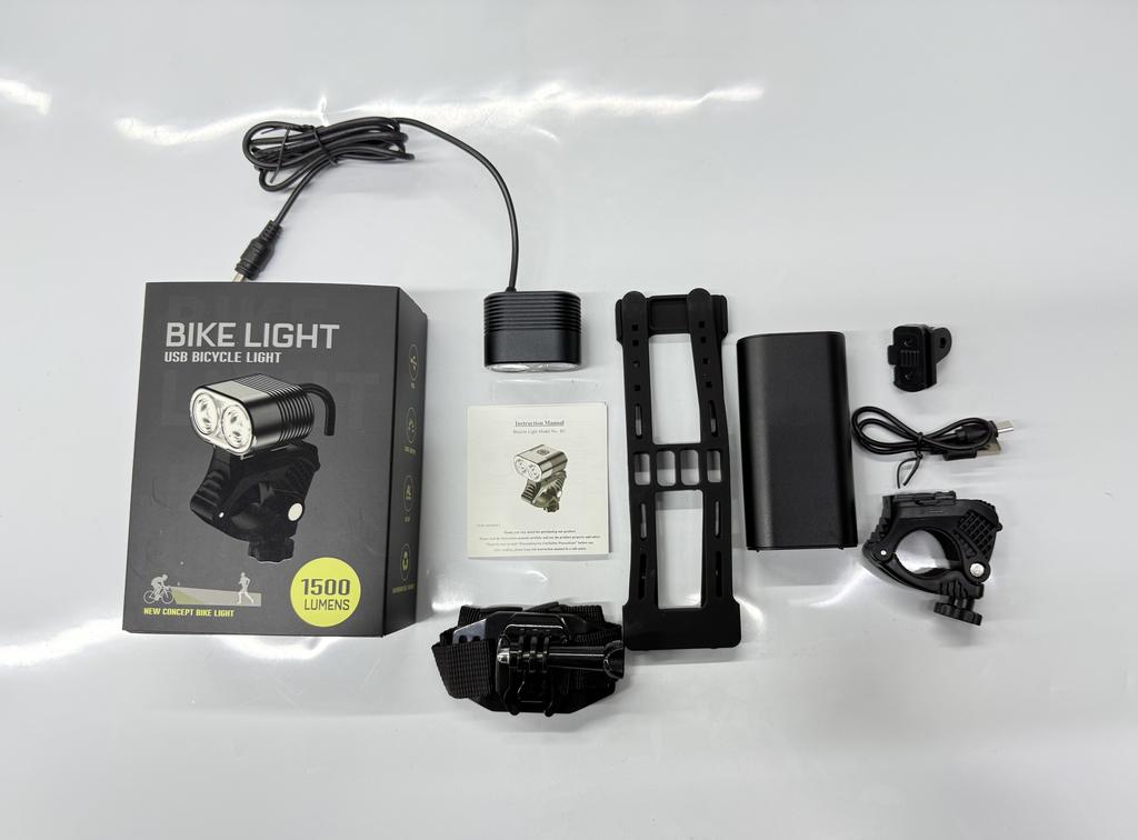 Aluminum Alloy 8.4V Electric Bicycle Headlights Mountain Bike Lights 1500 Lumens LED Waterproof Bicycle Accessories