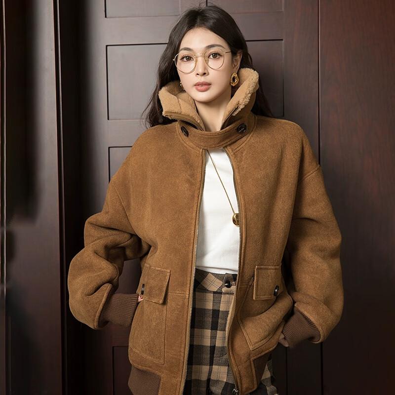 KAISER Women's Luxury Mid-Length Shearling Coat