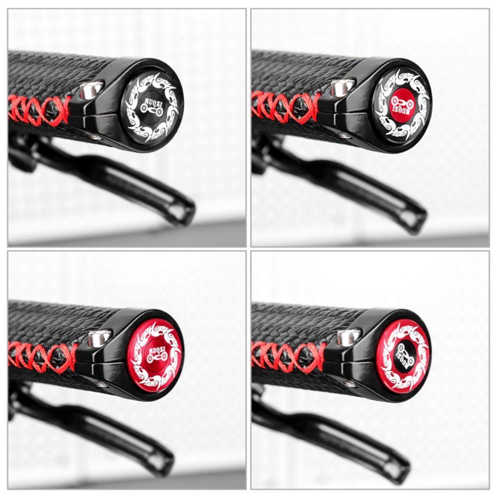 1 Pair Universal Bike Handlebar Plugs Flame Pattern Handlebar Grip End Plugs  Folding Bicycle