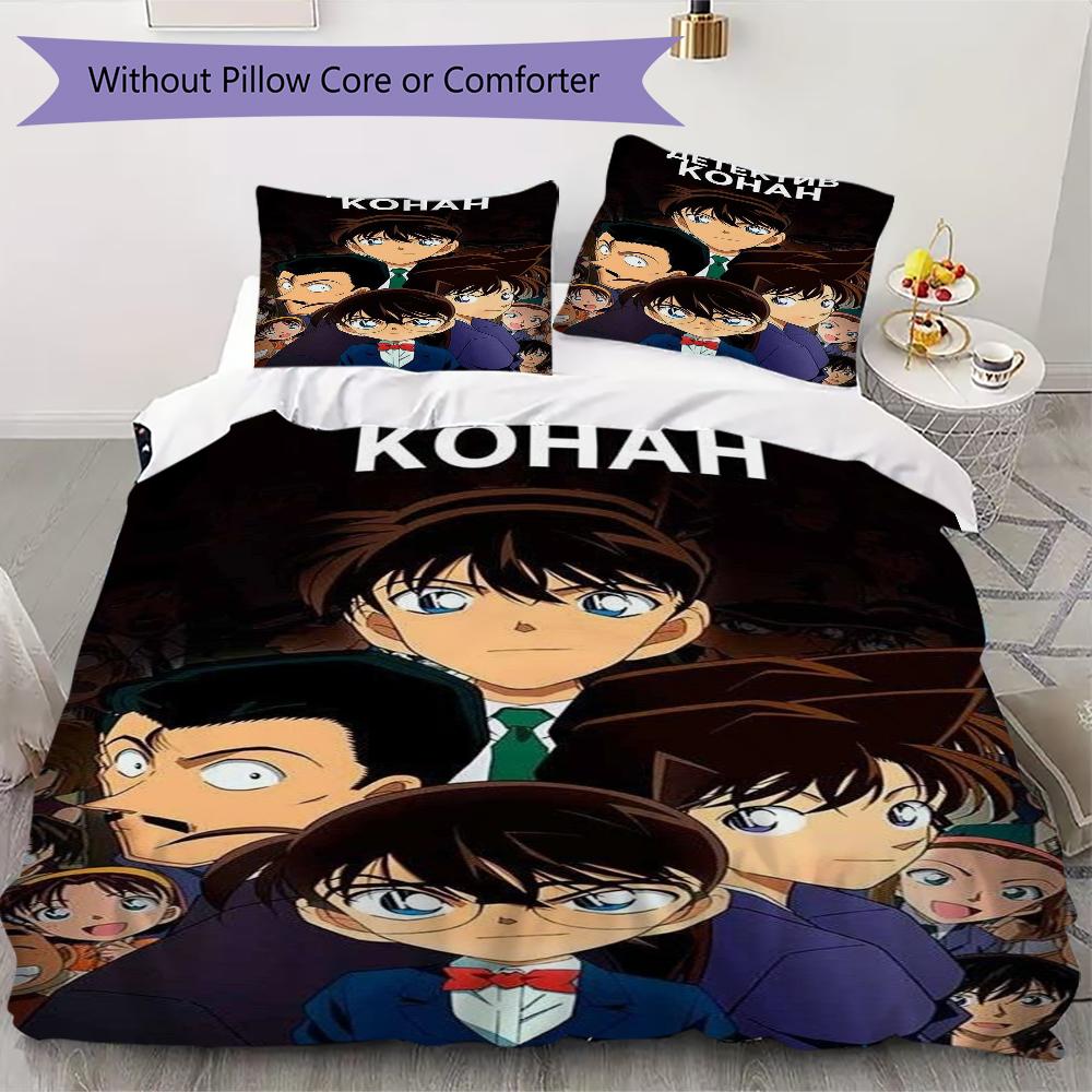 Detective Conan Anime Mystery Characters Bedding 1 Duvet Cover 2 Pillowcase Without Core Without Core Soft And Comfortable