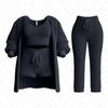 2026 Autumn/Winter Knit Plush Long-Sleeve Jacket, Vest, Shorts, and Three-Piece Set