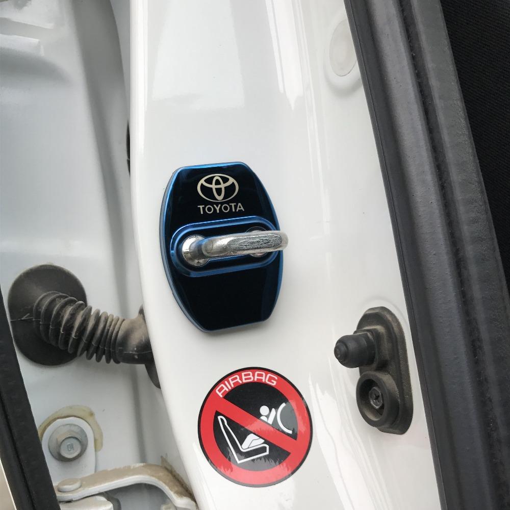 ANP1 For Toyota Vios Corolla Rav4 Auris Camry Yaris Car Stainless Steel door lock Cover chr Avensis Land Cruiser FJ sticker protect