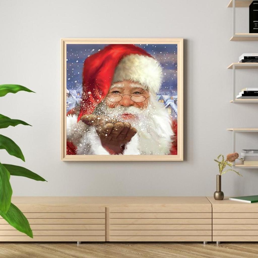 Diamant Painting Weihnachtsmann Vollrundbohrer Bild von Strasssteinen DIY Zeichnung