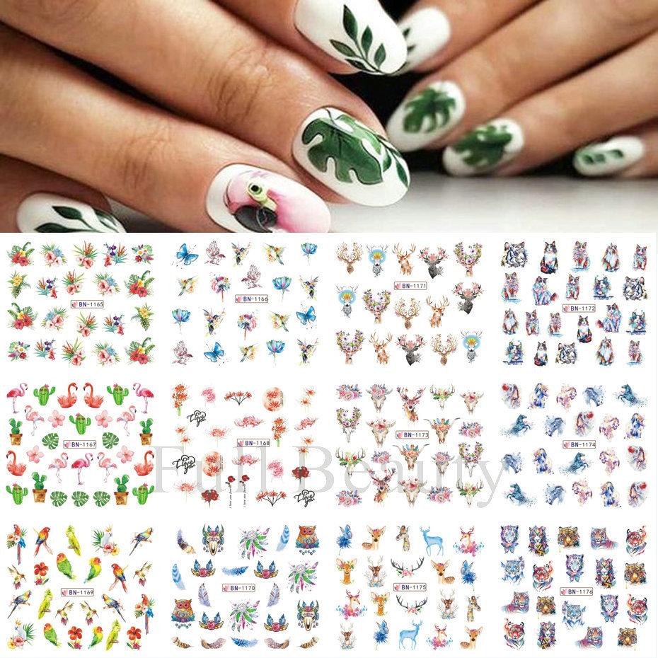 Nail Art Sticker, Spring And Summer Flower And Grass Series, Zou Ju Flower Watermark Nail Sticker